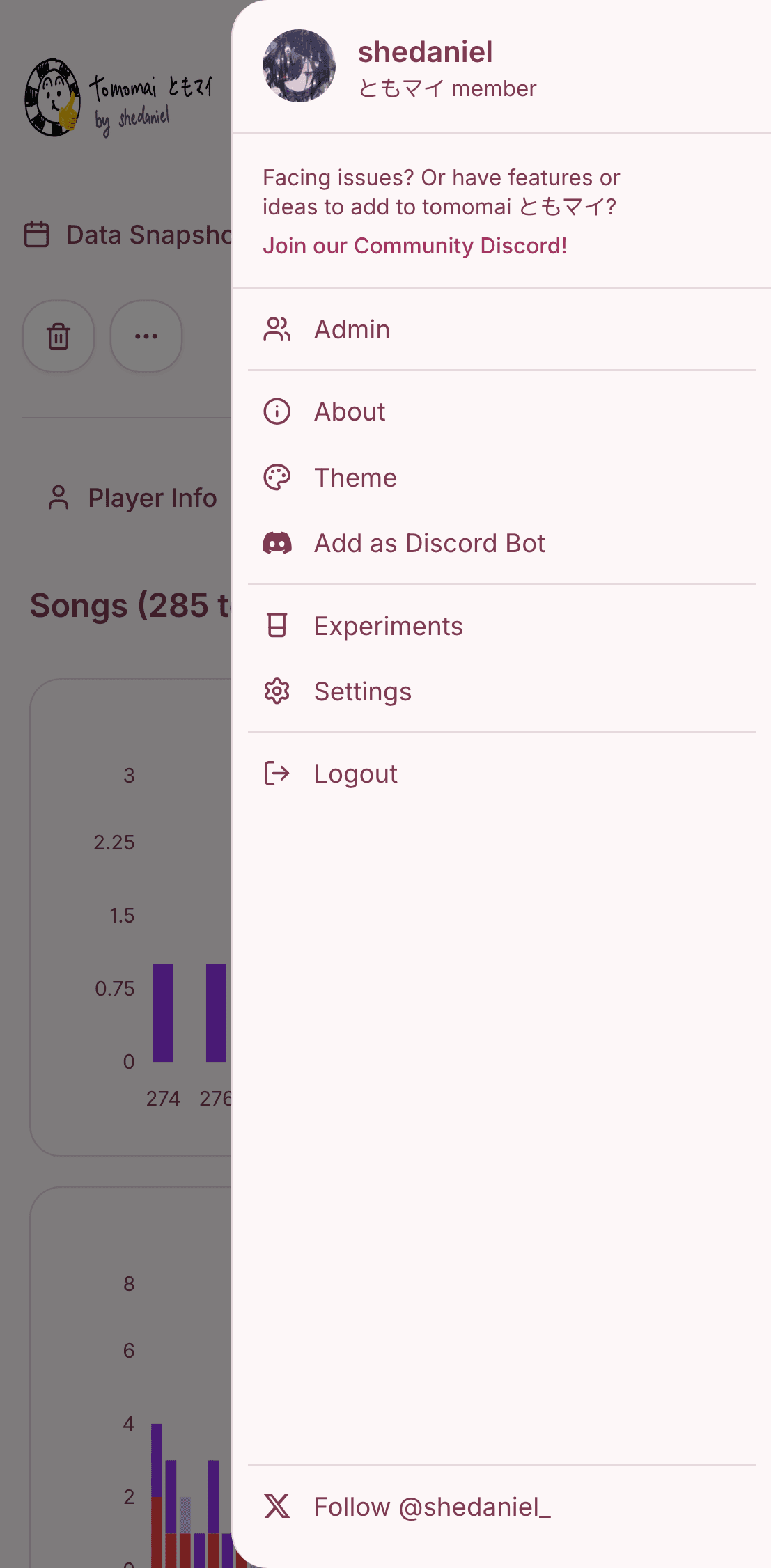 New profile side menu